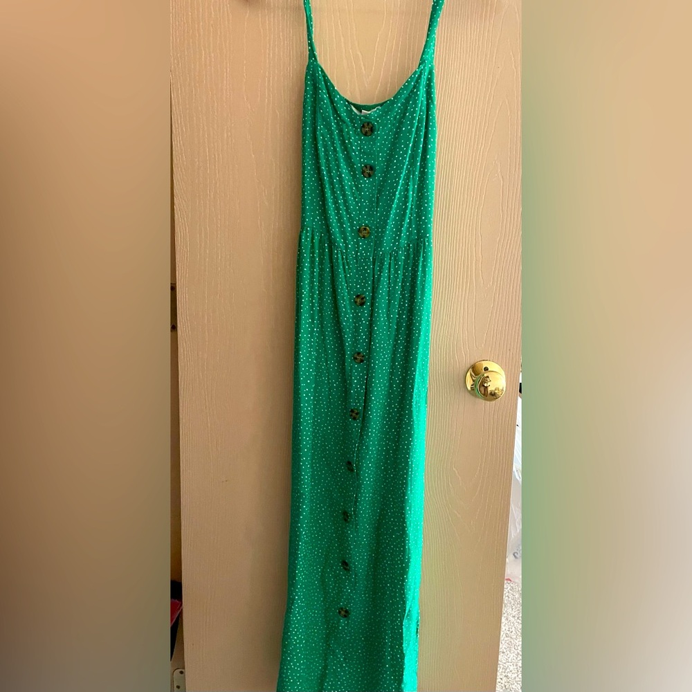 Green and white sundress